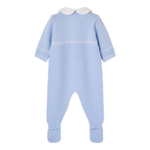 Load image into Gallery viewer, Blue Knitted Front Opening Babygrow