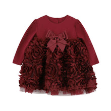 Load image into Gallery viewer, Babies Burgundy Roses &quot;Lively&quot; Dress