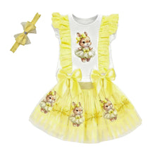 Load image into Gallery viewer, Yellow Bunny Skirt Set &amp; Headband