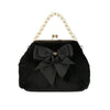 Black Faux Fur & Pearl "Hope" Handbag