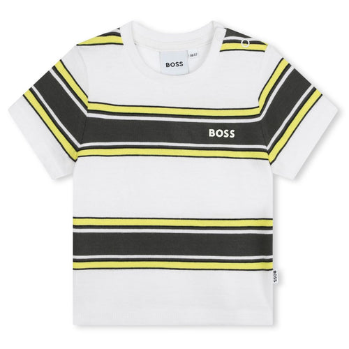 White & Yellow Striped Baby T-Shirt