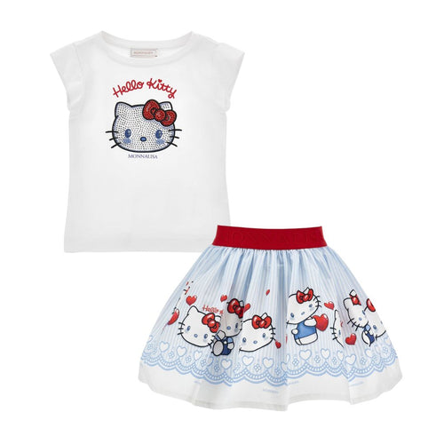 PRE ORDER - Blue & White Hello Kitty Skirt Set