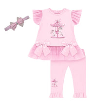 Load image into Gallery viewer, Pink Carousel Legging Set &amp; Headband