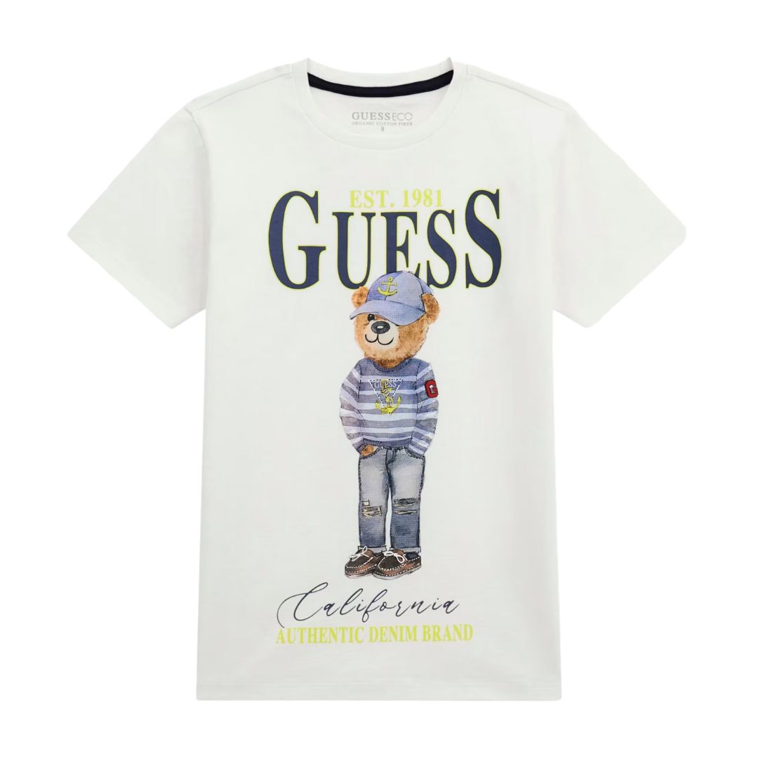 White Teddy Print T-Shirt
