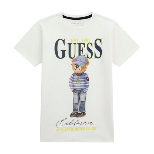 White Teddy Print T-Shirt