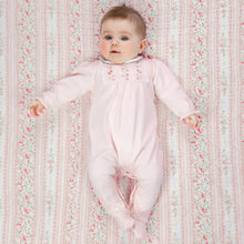 Load image into Gallery viewer, Pink Embroidered Yoke Babygrow