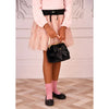 Black Faux Fur & Pearl "Hope" Handbag