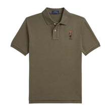 Load image into Gallery viewer, Olive Green "Polo Bear" Polo Shirt