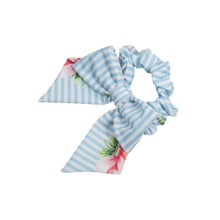 Load image into Gallery viewer, Blue &amp; White Strawberries Bow Scrunchie