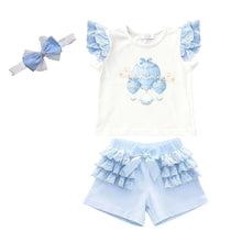 Load image into Gallery viewer, Blue Hot Air Balloon Shorts Set &amp; Headband