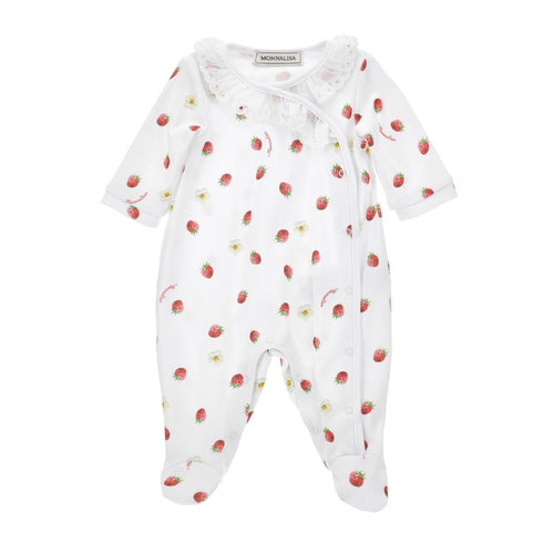 PRE ORDER - White Strawberry Babygrow