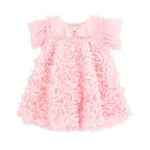 Load image into Gallery viewer, Babies Pink 3D Roses Dress