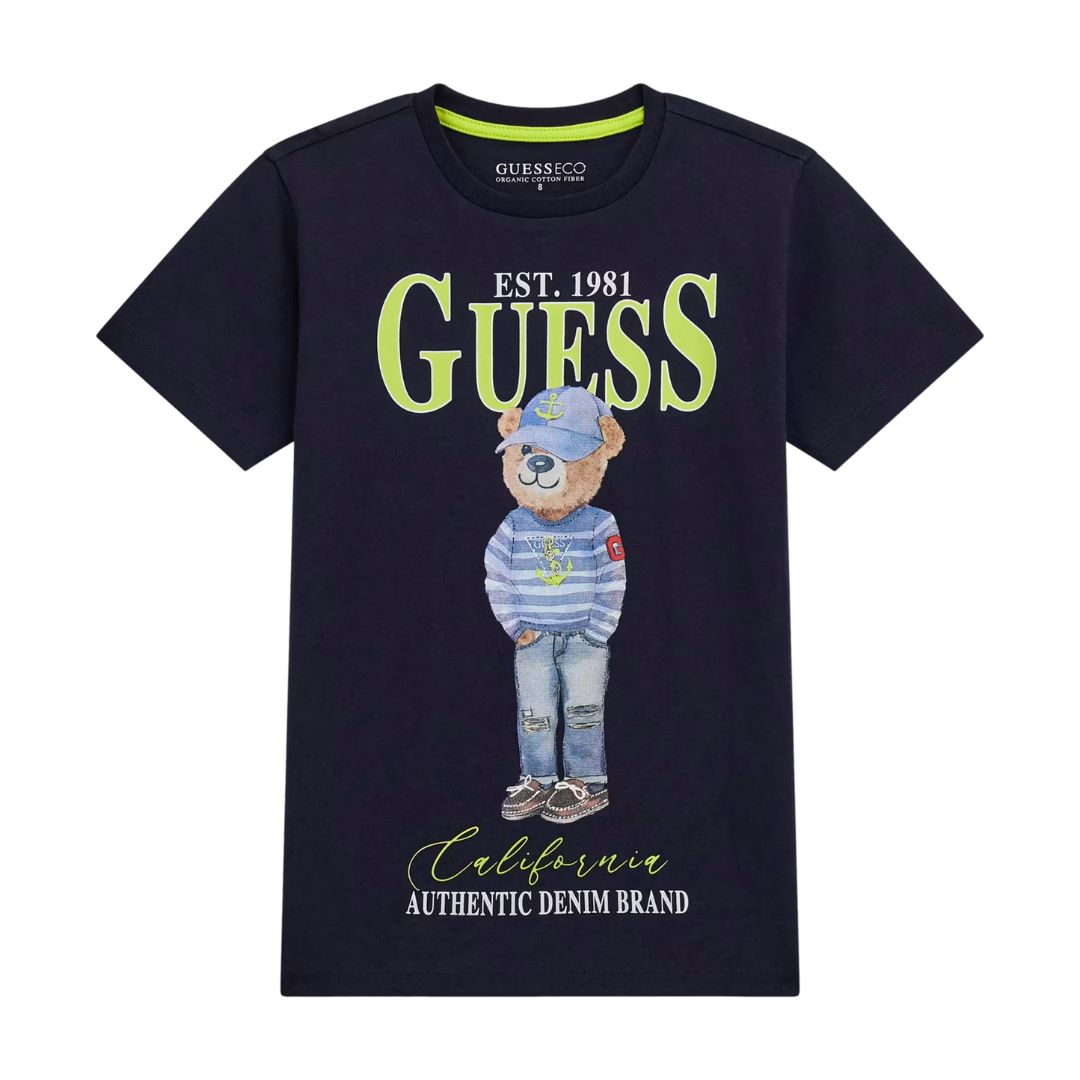 Navy Teddy Print T-Shirt