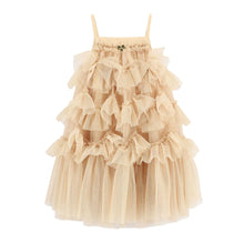 Load image into Gallery viewer, Gold Sparkle Tulle Ruffle Dress