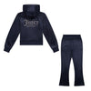 Navy Diamante Bootcut Tracksuit