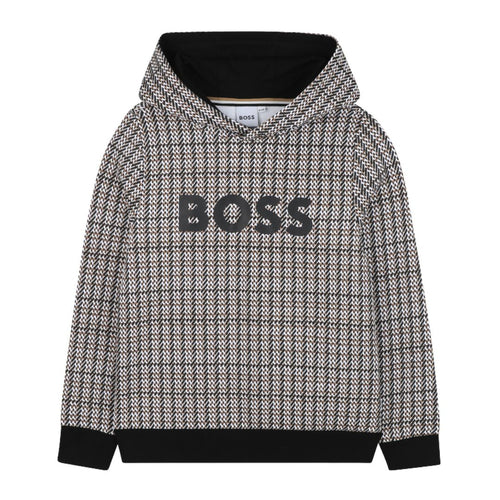Brown & Black Patterned Hoodie