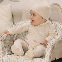 Load image into Gallery viewer, Unisex Beige Embroidered Babygrow &amp; Hat