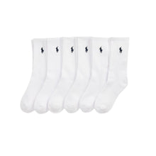 Load image into Gallery viewer, 6 Pairs White Logo Socks