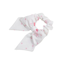 Load image into Gallery viewer, White &amp; Pink Bows Scrunchie