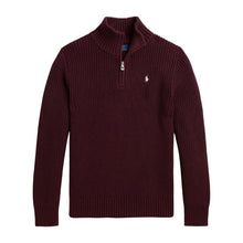 Load image into Gallery viewer, Burgundy Chunky Knit 1/4 Zip Jumper