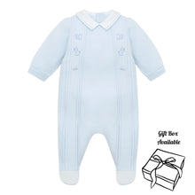 Load image into Gallery viewer, Pale Blue Toy Embroidery Babygrow