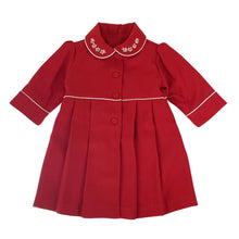 Load image into Gallery viewer, Red Embroidered Pleat Dress, Coat &amp; Hat