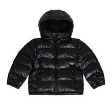 Load image into Gallery viewer, PRE ORDER - Young Boys Black Glossed Hooded Puffer
