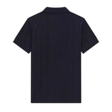 Load image into Gallery viewer, Navy Ribbed Polo Shirt