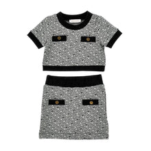 Load image into Gallery viewer, Black &amp; White Logo Skirt Set