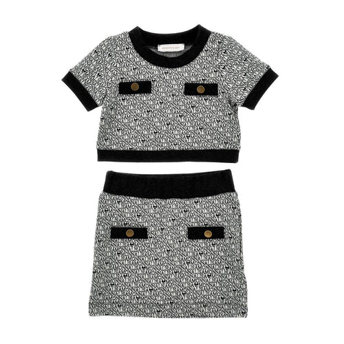 Black & White Logo Skirt Set