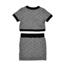 Load image into Gallery viewer, Black &amp; White Logo Skirt Set