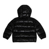 PRE ORDER - Young Boys Black Glossed Hooded Puffer