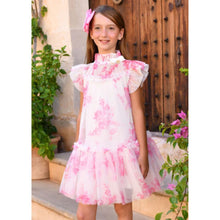 Load image into Gallery viewer, Pink &amp; White Roses &#39;Marigold&#39; Dress