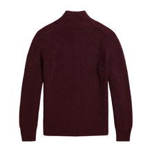 Load image into Gallery viewer, Burgundy Chunky Knit 1/4 Zip Jumper