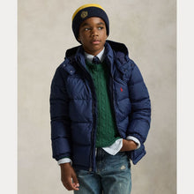 Load image into Gallery viewer, PRE ORDER - Boys Navy Hooded Down Jacket