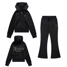 Load image into Gallery viewer, Black Diamante Bootcut Tracksuit