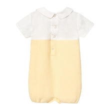 Load image into Gallery viewer, Pale Yellow Bobble &amp; Knitted Romper