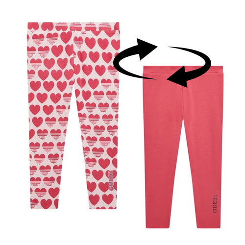 Pink Reversible Heart Leggings