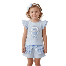 Load image into Gallery viewer, Blue Cupcake Shorts Set &amp; Headband