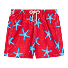 Load image into Gallery viewer, Red Starfish Swim Shorts