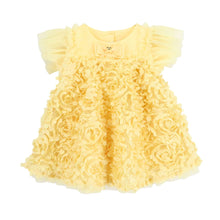 Load image into Gallery viewer, Babies Yellow 3D Roses Dress
