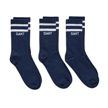 Load image into Gallery viewer, 3 Pack Navy Sport Socks