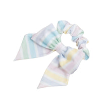 Load image into Gallery viewer, Pastel Stripes Bow Scrunchie