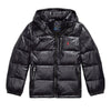 PRE ORDER - Boys Black Glossed Hooded Puffer