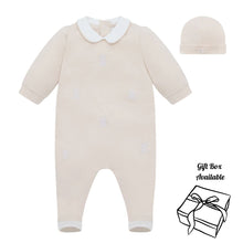 Load image into Gallery viewer, Beige Teddy Babygrow &amp; Hat