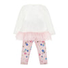 PRE ORDER - Pink Tulle "Stitch" Rhinestone Legging Set