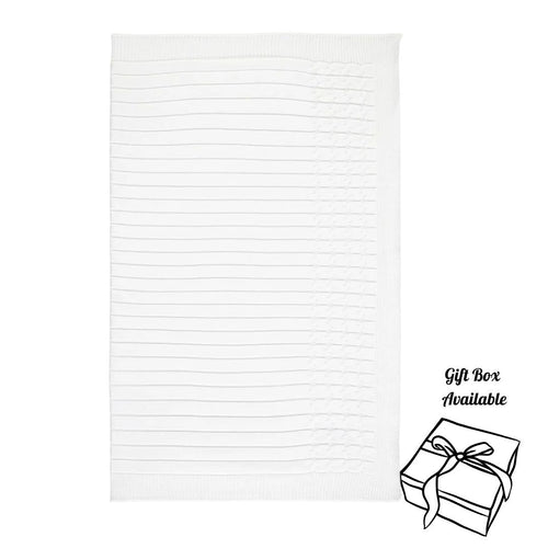 White Knitted Baby Blanket