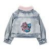 PRE ORDER - Blue Denim "Stitch" Rhinestone & Fur Jacket