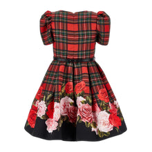 Load image into Gallery viewer, Red &amp; Black Tartan &amp; Roses Dress