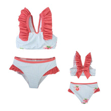 Load image into Gallery viewer, Blue &amp; White Strawberries Bikini